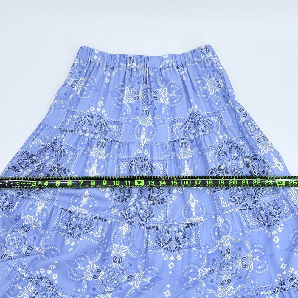 Reba Bandana Tiered Maxi Skirt Size 4 Paisley Western Broomstick Country Florals - Picture 6 of 7